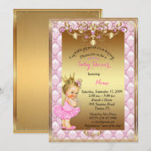Little Blond Princess, Baby shower Uitnodiging, go Kaart (Voorkant / Achterkant)