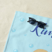 Little Blonde Mermaid Personalized Beach Towel Strandlaken (In situ)