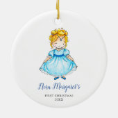 Little Blonde Princess Personalized Simple Girl Keramisch Ornament (Achterkant)