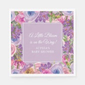 Little Bloom Paarse Roze Bloemen Baby Meisje Douch Servet (Voorkant)