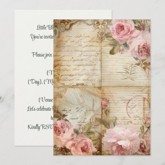 Little Blooms Baby Sprinkle | Zachte Pastels Kaart (Voorkant / Achterkant)