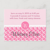 Little Blossom Baby aankondiging Kaart (Achterkant)