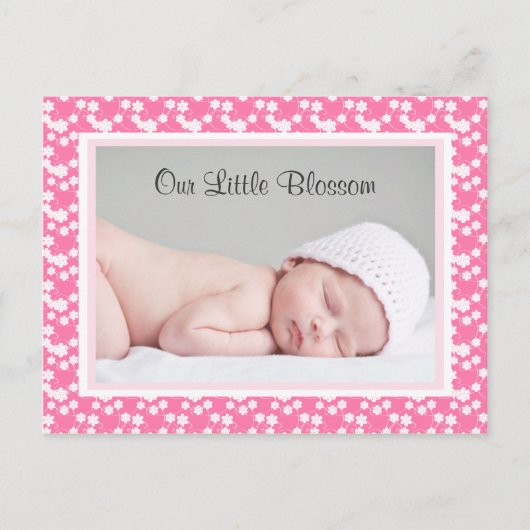 Little Blossom Baby aankondiging Kaart (Voorkant)