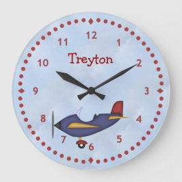 Little Blue Airplane Wall klok