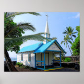Little Blue and White Church in Hawaii Poster (Voorkant)