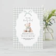 Little Blue Bearly Wait Baby Shower Uitnodiging