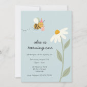 Little Blue Bee Verjaardag Kaart (Voorkant)