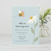 Little Blue Bee Verjaardag Kaart (Staand voorkant)