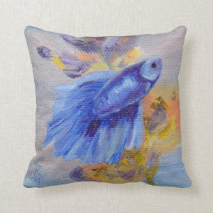 Little Blue Betta Fish Kussen