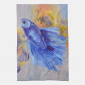 Little Blue Betta Fish Theedoek (Verticaal)
