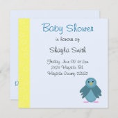 Little Blue Bird Baby shower Kaart (Voorkant / Achterkant)