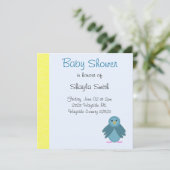 Little Blue Bird Baby shower Kaart (Staand voorkant)