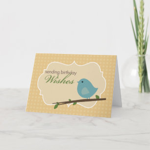 Little Blue Bird Birthday Card Kaart