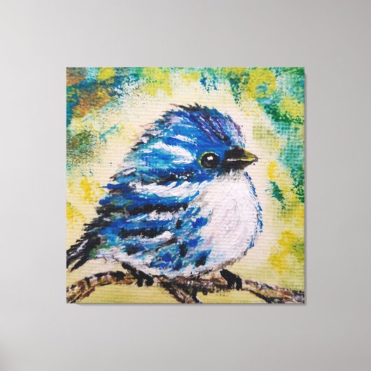 Little Blue Bird Canvas Print (Voorkant)