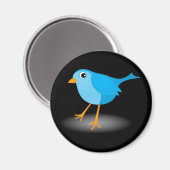 Little Blue Bird Cute Classic Custom Round Magnets Magneet (Voorkant / Achterkant)