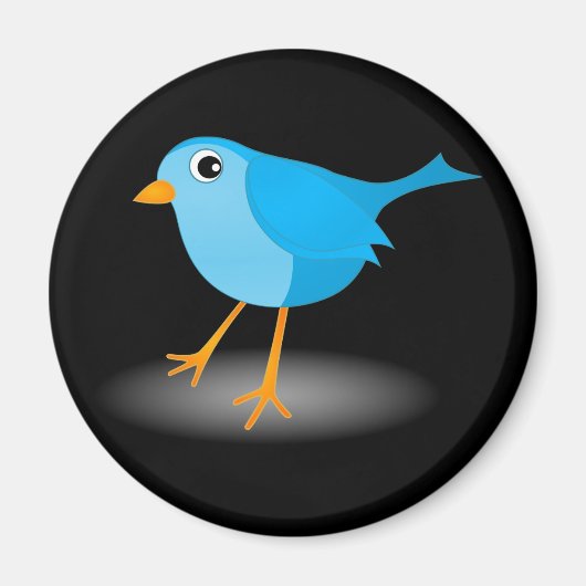Little Blue Bird Cute Classic Custom Round Magnets Magneet (Voorkant)