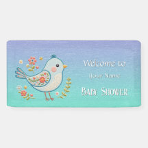 Little Blue Bird Floral Baby shower