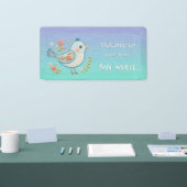 Little Blue Bird Floral Baby shower Spandoek (Beurs)