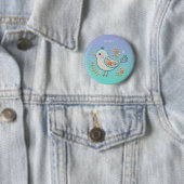 Little Blue Bird Floral Button (In situ)