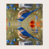 Little Blue Bird Gevouwen Visitekaartje (Buitenkant ongevouwen)