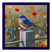 Little Blue Bird Glossy Poster (Voorkant)