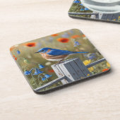 Little Blue Bird Hard plastiek onderzetter (Linkerzijde)