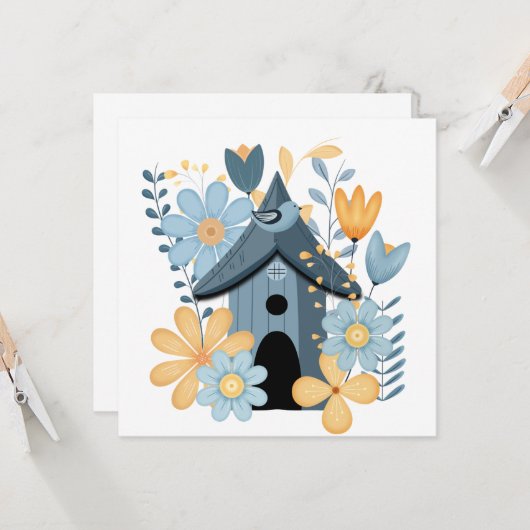 Little Blue Bird House (Voorkant / Achterkant in situ)