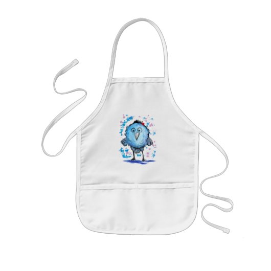 Little Blue Bird Kinderen Schort Fun (Voorkant)