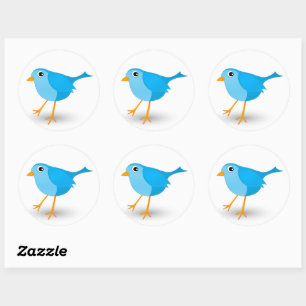 Little Blue Bird Leuke Ronde Stickers