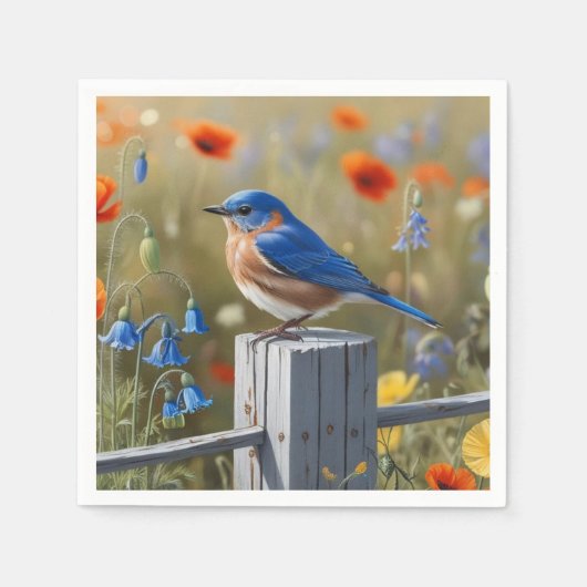 Little Blue Bird Papier servet (Voorkant)