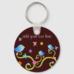 Little Blue Birdies Sleutelhanger