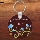 Little Blue Birdies Sleutelhanger (Voorkant)