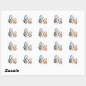 Little Blue Birds Circle Sticker (Vel)
