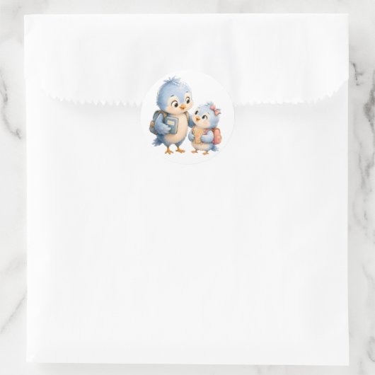 Little Blue Birds Circle Sticker (Tas)