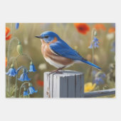 Little Blue BirdWrapping Paper Flat Sheet Set van  (Voorkant)