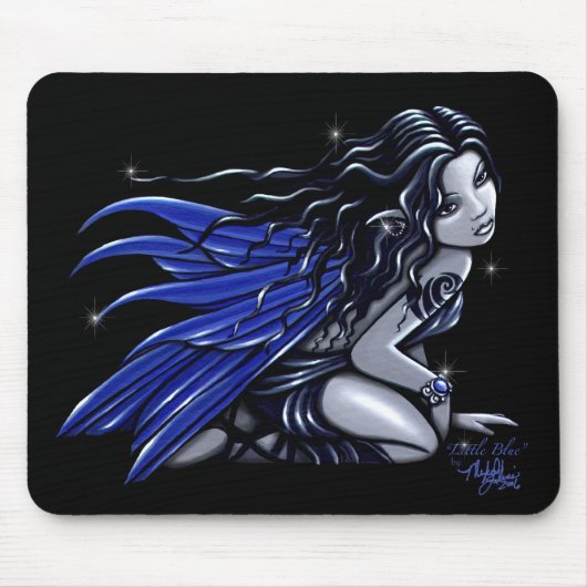 "Little Blue" Blue Tattooed Fairy Mousepad Muismat (Voorkant)