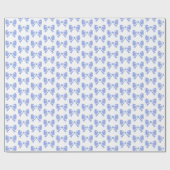 Little Blue Bow Baby shower Boy Verjaardag Cadeaupapier (Vlak)