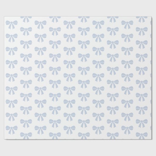 Little Blue Bow Baby shower Boy Verjaardag Cadeaupapier (Vlak)