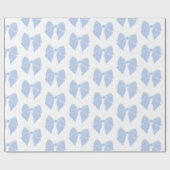 Little Blue Bow Baby shower Boy Verjaardag Cadeaupapier (Vlak)