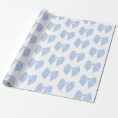 Little Blue Bow Baby shower Boy Verjaardag Cadeaupapier (Uitgerold)