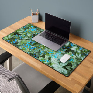 Little Blue Brunnera Flowers Floral Bureaumat