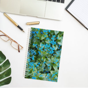 Little Blue Brunnera Flowers Floral Notitieboek