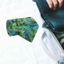 Little Blue Brunnera Flowers Floral Pattern Stropdas