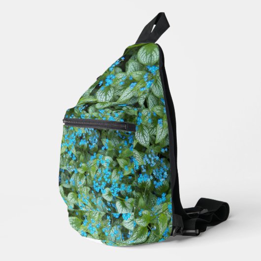 Little Blue Brunnera Flowers Floral Sling Bag (Rechterhoek)