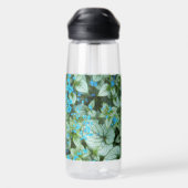 Little Blue Brunnera Flowers Floral Waterfles (Achterkant)