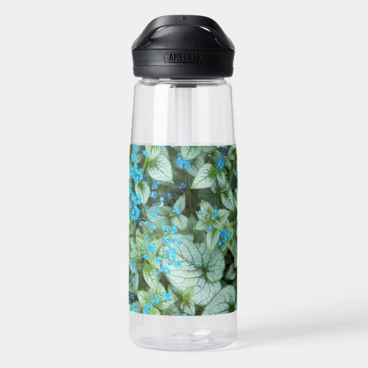 Little Blue Brunnera Flowers Floral Waterfles (Achterkant)