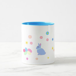 Little Blue Bunny Rabbit Kids Easter Mug Mok