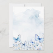 Little Blue Butterflies verjaardagsfeestje Kaart (Achterkant)