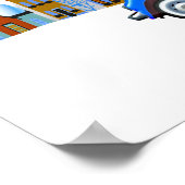 Little Blue Car en Tree Kerstmis, aangepast Poster (Hoek)