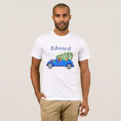 Little Blue Car en Tree Kerstmis, aangepast T-shirt (Voorkant volledig)